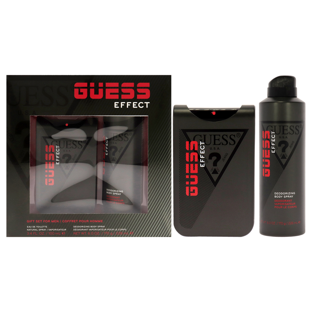 Guess Effect by Guess for Men 2 Pc Gift Set 3.4oz EDT Spray, 6oz Body Spray